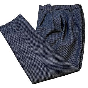 LORD AND TAYLOR Fifth Avenue petite wool houndstooth pants 2P black gray.